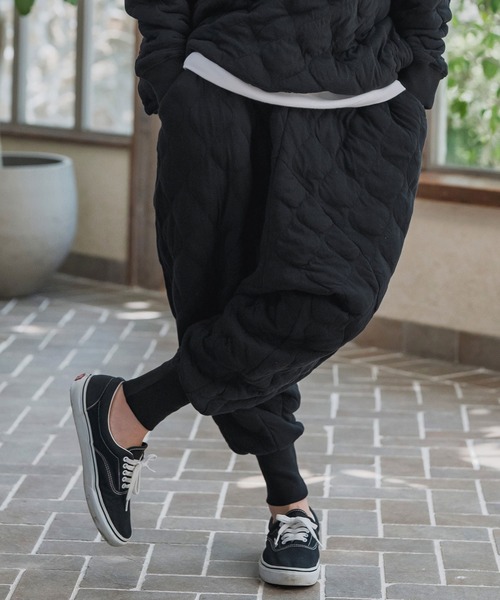 mp14202-Wave Quilting Surrouel Pants キルティングサルエル