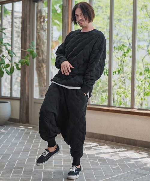 mp14202-Wave Quilting Surrouel Pants キルティングサルエル