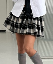 チェック柄バルーンミニスカート