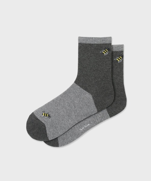 Paul Smith（ポールスミス）の「“Bee” バイカラー ソックス【250635 MD2】（ソックス/靴下・メンズ・グレー/ネイビー/マルーン・25-27）」の6枚目の写真