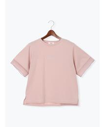 Te chichi TERRASSE（テチチテラス）の「型押しプリント袖切替Tシャツ（Tシャツ/カットソー・レディース）」