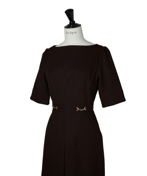 Her lip to(ハーリップトゥー)の「Bit Luxe Mini Dress(ワンピース・レディース・ブラウン系/ストライプ・S/M)」の8枚目の写真