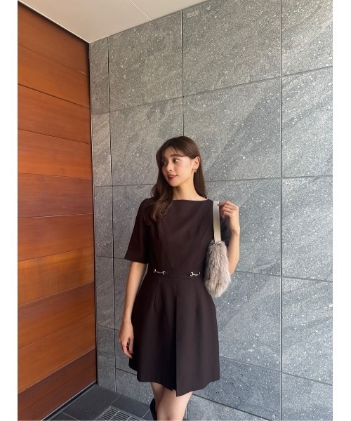 Her lip to(ハーリップトゥー)の「Bit Luxe Mini Dress(ワンピース・レディース・ブラウン系/ストライプ・S/M)」の13枚目の写真