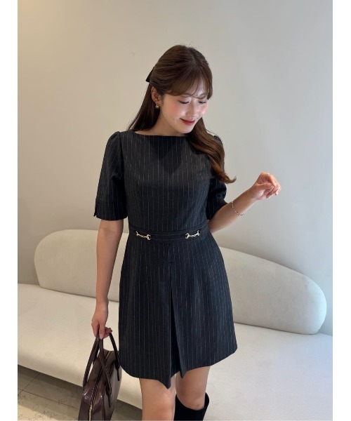 Her lip to(ハーリップトゥー)の「Bit Luxe Mini Dress(ワンピース・レディース・ブラウン系/ストライプ・S/M)」の12枚目の写真
