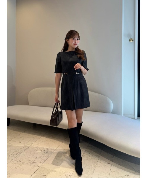 Her lip to(ハーリップトゥー)の「Bit Luxe Mini Dress(ワンピース・レディース・ブラウン系/ストライプ・S/M)」の11枚目の写真