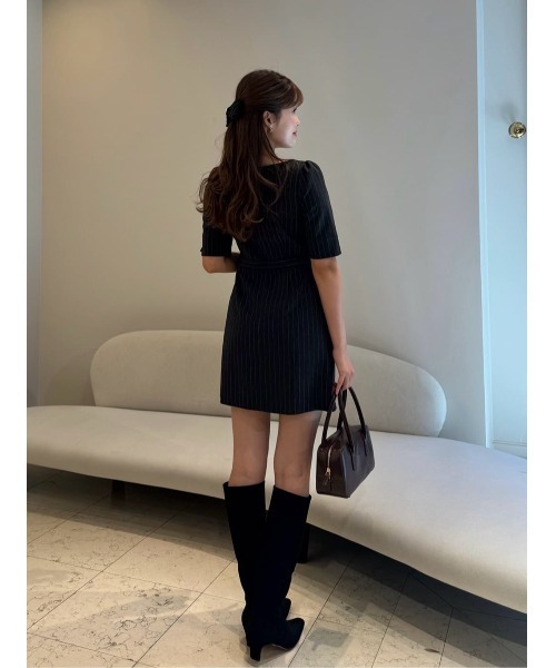 Her lip to(ハーリップトゥー)の「Bit Luxe Mini Dress(ワンピース・レディース・ブラウン系/ストライプ・S/M)」の10枚目の写真