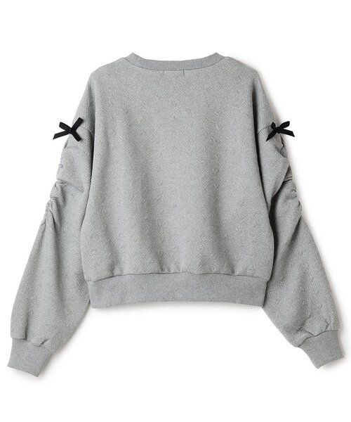 by LOVEiT(バイラビット)の「リボンプルオーバー(スウェット・キッズ・オフホワイト/グレー系・120cm/140cm/150cm/130cm/160cm)」の3枚目の写真