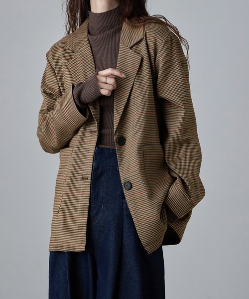 最高級黒タグ E リネン ペンチェック テーラードジャケット 48 最高級黒タグ E リネン ペンチェック テーラードジャケット 48