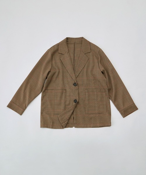 セール】チェック柄シングルテーラードジャケット（テーラード
