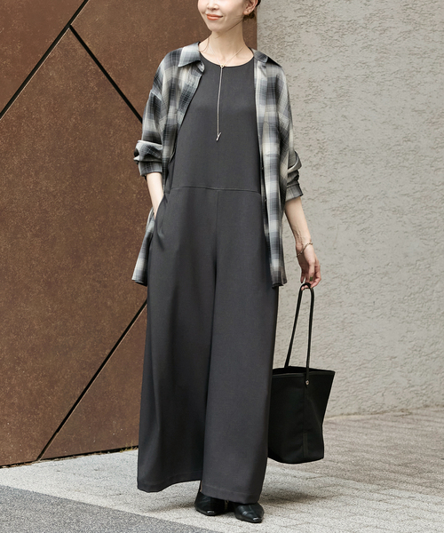 JOURNAL STANDARD(ジャーナルスタンダード)の「ウールライクストレッチ サロペット(その他パンツ・レディース・チャコールグレー・FREE)」の1枚目の写真