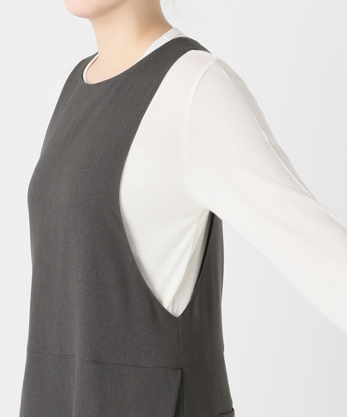 JOURNAL STANDARD(ジャーナルスタンダード)の「ウールライクストレッチ サロペット(その他パンツ・レディース・チャコールグレー・FREE)」の6枚目の写真