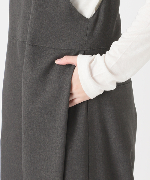 JOURNAL STANDARD(ジャーナルスタンダード)の「ウールライクストレッチ サロペット(その他パンツ・レディース・チャコールグレー・FREE)」の7枚目の写真