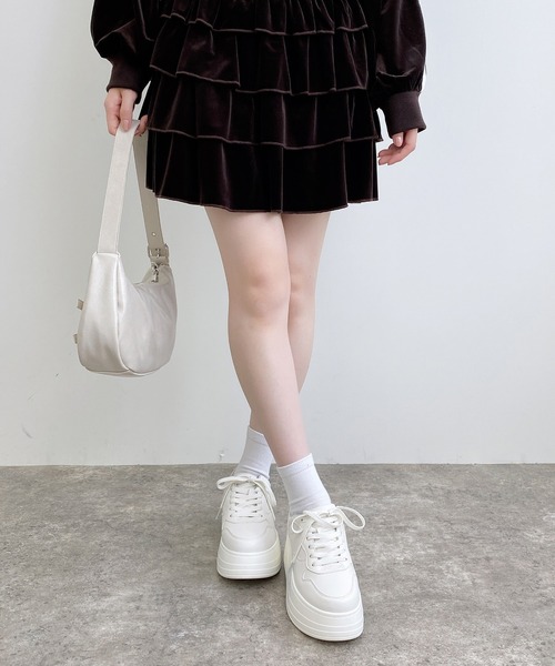 INGNI（イング）の「ベロアティアードスカパン（スカート・レディース・ブラウン/ブラック/グレー・FREE）」の7枚目の写真