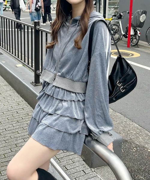 INGNI（イング）の「ベロアティアードスカパン（スカート・レディース・ブラウン/ブラック/グレー・FREE）」の17枚目の写真