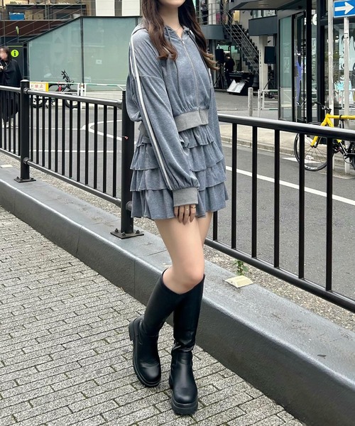 INGNI（イング）の「ベロアティアードスカパン（スカート・レディース・ブラウン/ブラック/グレー・FREE）」の18枚目の写真