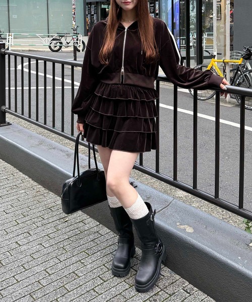 INGNI（イング）の「ベロアティアードスカパン（スカート・レディース・ブラウン/ブラック/グレー・FREE）」の19枚目の写真