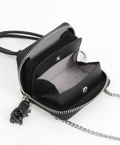 perche（ペルケ）の「ペルケ perche / マルチスタッズジャバラチャームウォレットショルダー（財布・レディース・ブラック/シルバー/グレー/ゴールド・FREE）」の9枚目の写真