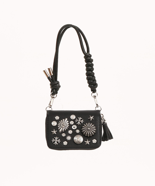 perche（ペルケ）の「ペルケ perche / マルチスタッズジャバラチャームウォレットショルダー（財布・レディース・ブラック/シルバー/グレー/ゴールド・FREE）」の20枚目の写真