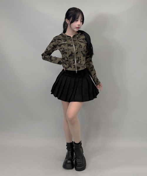 FOLLOWIN（フォロウィン）の「２color /ストリートカモフラダブルジップパーカー（パーカー・レディース・カーキ/グレー・FREE）」の11枚目の写真