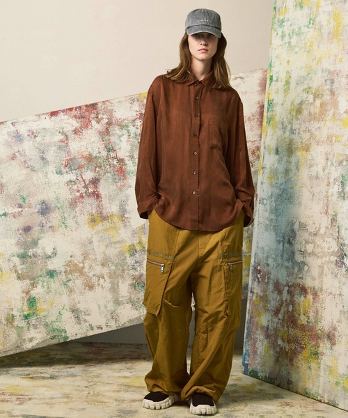 MAISON SPECIAL（メゾンスペシャル）の「《UNISEX》Big Pocket Wide Pants/ビッグポケットワイドパンツ【MAISON SPECIAL/メゾンスペシャル】■セットアップ対応■（カーゴパンツ・メンズ・ネイビー/キャメル/ブラウン/カーキ・0/2/1）」の7枚目の写真