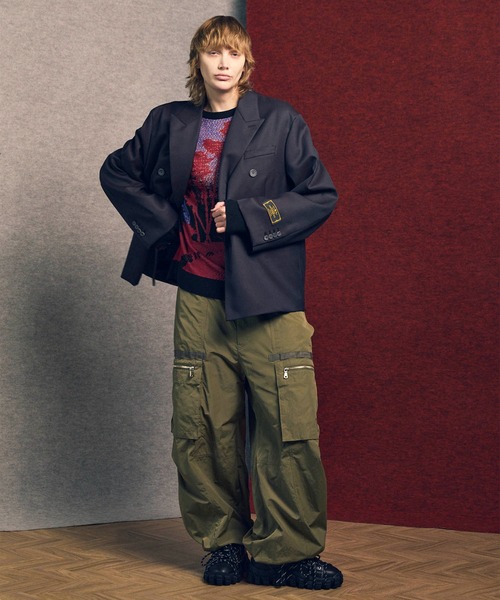 MAISON SPECIAL（メゾンスペシャル）の「《UNISEX》Big Pocket Wide Pants/ビッグポケットワイドパンツ【MAISON SPECIAL/メゾンスペシャル】■セットアップ対応■（カーゴパンツ・メンズ・ネイビー/キャメル/ブラウン/カーキ・0/2/1）」の5枚目の写真