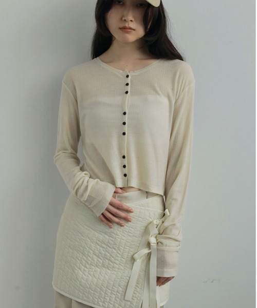 トップス Sheer Rib Cardigan anuke Sheer Rib Cardigan（カーディガン/ボレロ）｜anuke（アンヌーク）の