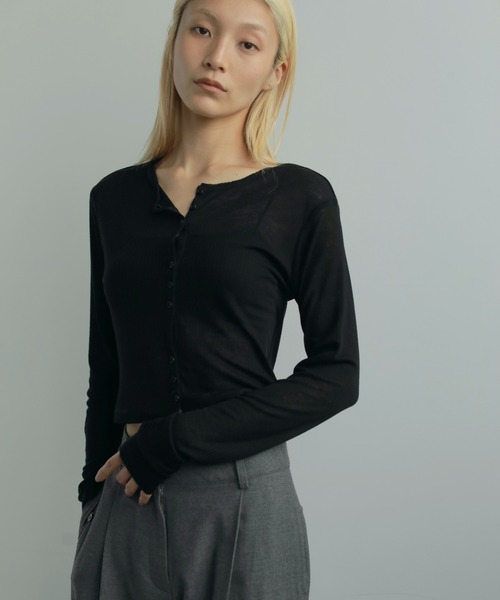 【完売商品】anuke Sheer Rib Cardigan anuke ,Sheer Rib Cardigan