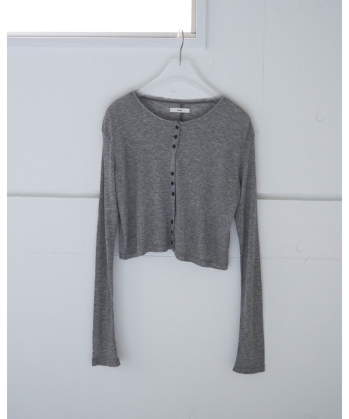 anuke（アンヌーク）の「Sheer Rib Cardigan（カーディガン/ボレロ・レディース・グレー/ブラック/アイボリー・FREE）」の17枚目の写真