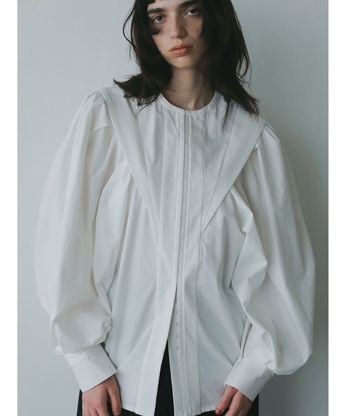 セール】コットンタックバルーンスリーブブラウス（シャツ/ブラウス