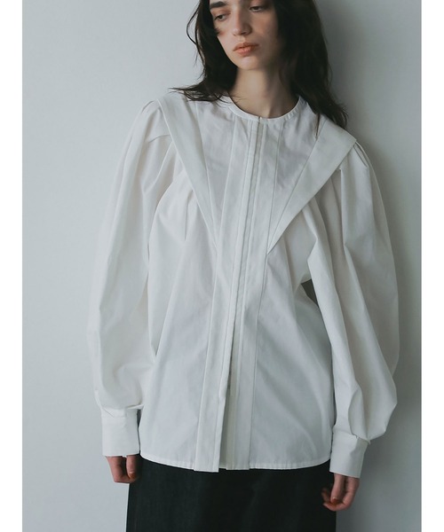 セール】コットンタックバルーンスリーブブラウス（シャツ/ブラウス
