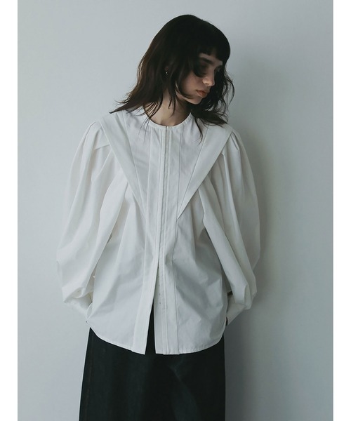 セール】コットンタックバルーンスリーブブラウス（シャツ/ブラウス