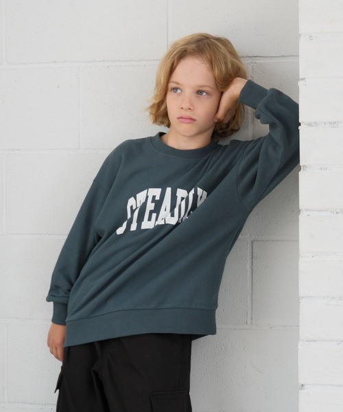 GLOBAL WORK（グローバルワーク）の「ヘビロテスウェットプリント長袖/579709（スウェット・キッズ・ライトグレー/ミント/ピンク/グリーン/チャコールグレー/ブルー/ブラック/グレイッシュベージュ/ダークグレー/ブルー系その他4・130cm/140cm/150cm/160cm）」の19枚目の写真