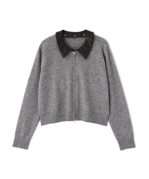 PROPORTION BODY DRESSING(プロポーションボディドレッシング)の「合皮カラー取り外しZIPニット / 1215270101(ニット/セーター・レディース・グレー系その他/ベージュ・FREE)」の3枚目の写真