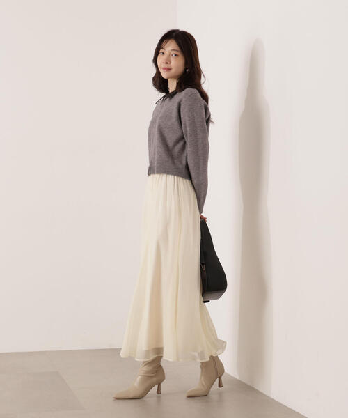 PROPORTION BODY DRESSING(プロポーションボディドレッシング)の「合皮カラー取り外しZIPニット / 1215270101(ニット/セーター・レディース・グレー系その他/ベージュ・FREE)」の11枚目の写真