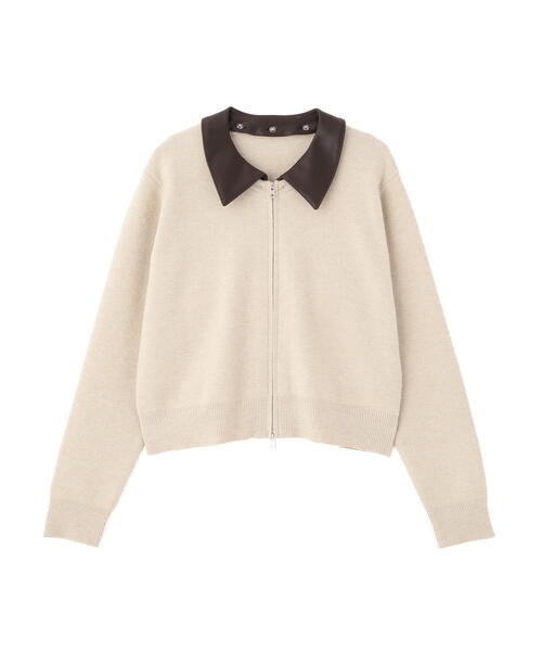 PROPORTION BODY DRESSING(プロポーションボディドレッシング)の「合皮カラー取り外しZIPニット / 1215270101(ニット/セーター・レディース・グレー系その他/ベージュ・FREE)」の15枚目の写真
