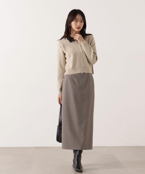 PROPORTION BODY DRESSING(プロポーションボディドレッシング)の「合皮カラー取り外しZIPニット / 1215270101(ニット/セーター・レディース・グレー系その他/ベージュ・FREE)」の17枚目の写真
