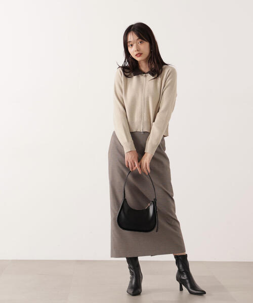 PROPORTION BODY DRESSING(プロポーションボディドレッシング)の「合皮カラー取り外しZIPニット / 1215270101(ニット/セーター・レディース・グレー系その他/ベージュ・FREE)」の18枚目の写真