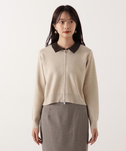 PROPORTION BODY DRESSING(プロポーションボディドレッシング)の「合皮カラー取り外しZIPニット / 1215270101(ニット/セーター・レディース・グレー系その他/ベージュ・FREE)」の19枚目の写真