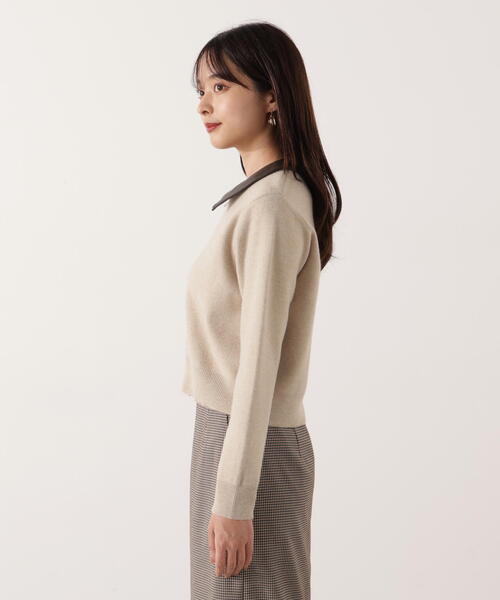 PROPORTION BODY DRESSING(プロポーションボディドレッシング)の「合皮カラー取り外しZIPニット / 1215270101(ニット/セーター・レディース・グレー系その他/ベージュ・FREE)」の20枚目の写真