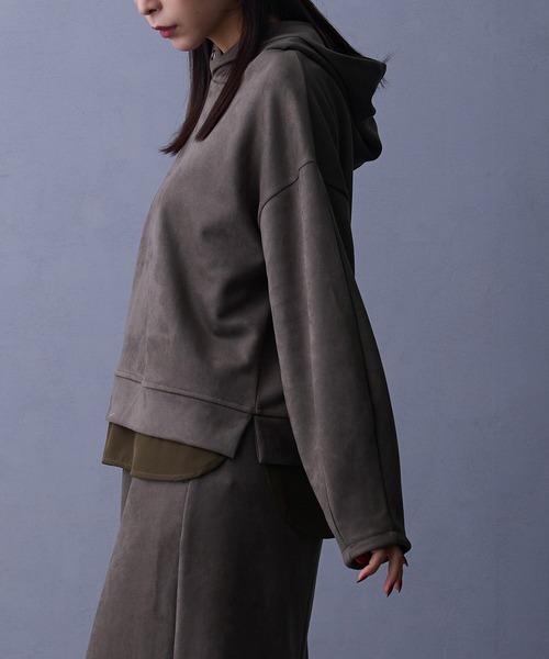 NICOLE white（ニコルホワイト）の「【セットアップ】フードプルオーバー×ロングスカート（ワンピース・レディース・チャコール/グレー・FREE）」の16枚目の写真