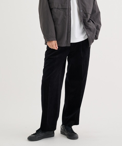 MARKAWARE CLASSIC WIDE TROUSERS 2 ブラック MARKAWARE(マーカウェア) / Organic Wool 2/80 Gabardine Double