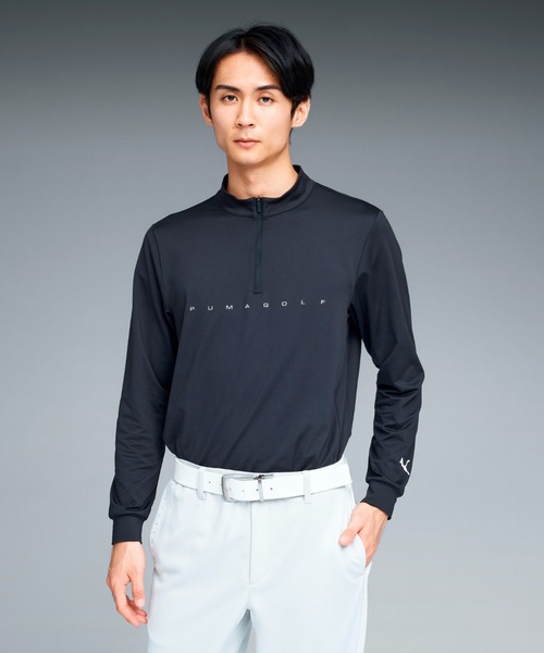 PUMA（プーマ）の「PUMA プーマ メンズ ゴルフ PB ハーフジップ 長袖 ハイネック シャツ（Tシャツ/カットソー・メンズ・ネイビー/ホワイト系その他/ブラック・XX-LARGE/SMALL/X-LARGE/LARGE/MEDIUM）」の2枚目の写真