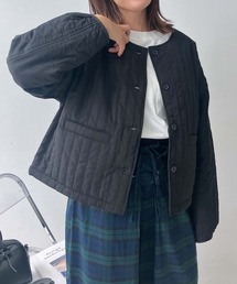 AS KNOW AS plus(アズノゥアズプラス)の♪ノーカラーキルティングジャケット(ノーカラージャケット)