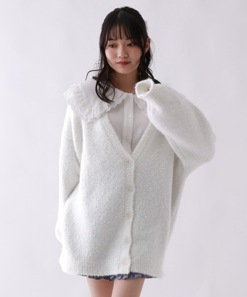 repipi armario（レピピ アルマリオ）の「【girly line】BIGエリブラウス（シャツ/ブラウス・キッズ・サックスブルー/ブラック/オフホワイト・LARGE/MEDIUM/SMALL）」の7枚目の写真