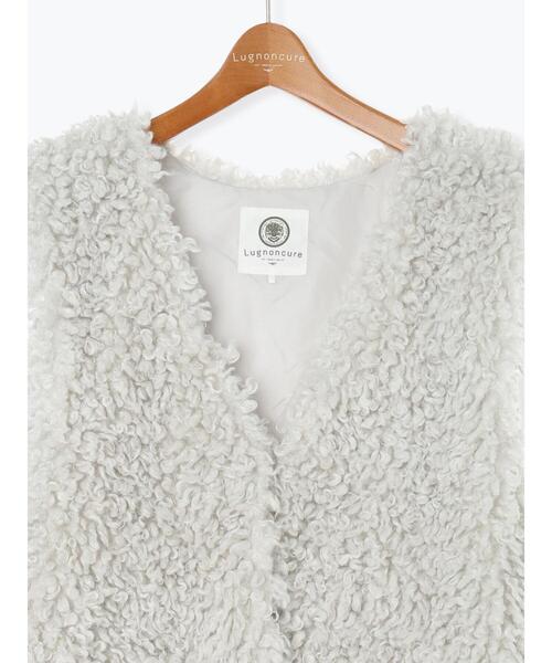 Lugnoncure（ルノンキュール）の「ミドルボアベスト（ベスト・レディース・チャコールグレー/オフホワイト/モカ・F）」の18枚目の写真