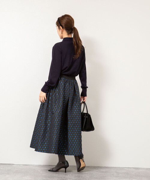 NOLLEY’S（ノーリーズ）の「《手洗い可能》16Gマレー襟付きカーディガン（カーディガン/ボレロ・レディース・ネイビー/サックスブルー/サーモンピンク/グレー・38）」の19枚目の写真