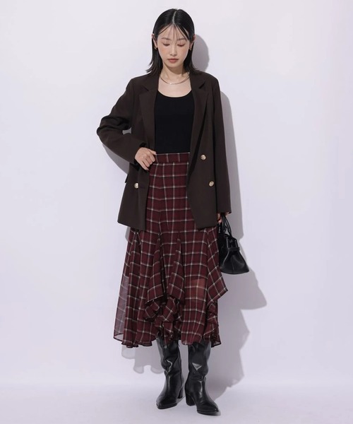 Mystrada（マイストラーダ）の「エアリーミディチェックスカート