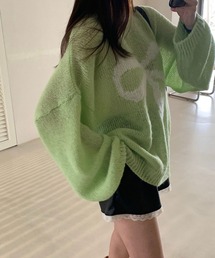 リボン柄 ニット