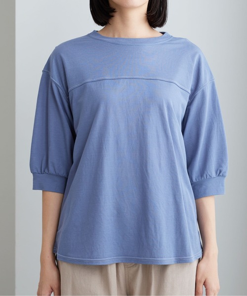 BELLUNA PLUS(ベルーナ)の「配色ステッチデザインプルオーバー(Tシャツ/カットソー・レディース・ベージュ/ブルー・LARGE/MEDIUM/X-LARGE)」の15枚目の写真
