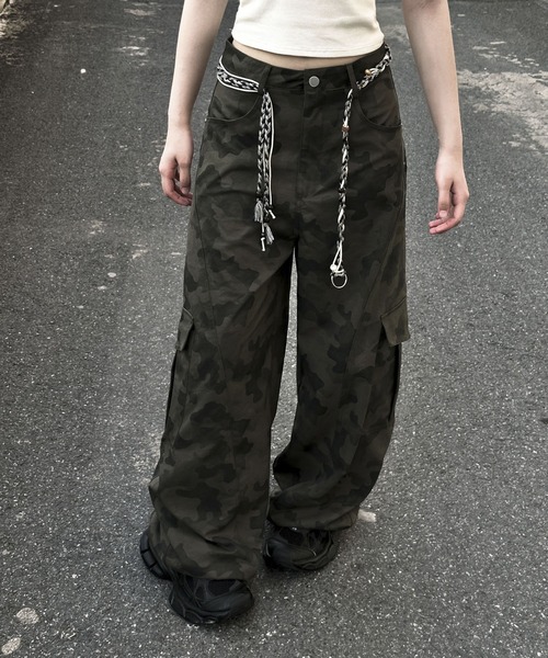 セール】カモフラージュワイドカーゴパンツ（カーゴパンツ）｜VEILA